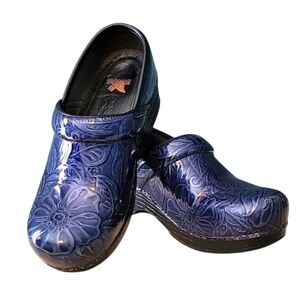 DANSKO Navy‎ Blue Pro Xp (Tooled Patent) Women's Clog Shoes 36